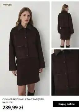 Greenpoint Ciemnobrązowa kurtka z zapięciem na guziki Greenpoint oferta