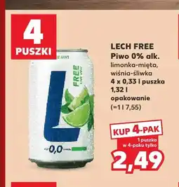 Kaufland Piwo bezalkoholowe Lech limonka-mięta 4-pak oferta