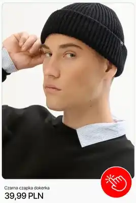 Czarna czapka dokerka Cropp