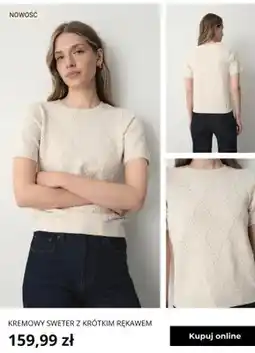 Greenpoint Kremowy sweter z krótkim rękawem Greenpoint oferta
