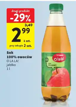 Intermarche Sok 100% owoców O LA LA! jabłko oferta