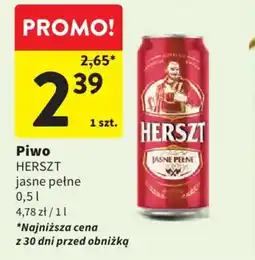 Intermarche Piwo HERSZT jasne pełne oferta