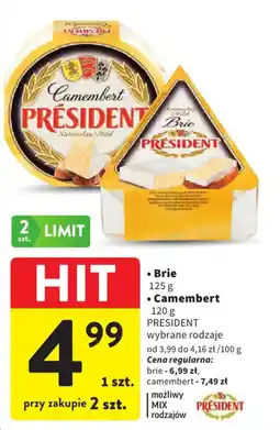 Intermarche Brie Camembert PRÉSIDENT oferta