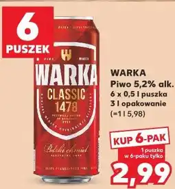 Kaufland Warka Piwo 5,2% alk. Classic oferta