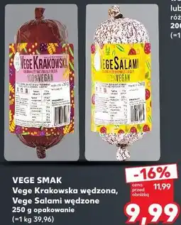 Kaufland VEGE SMAK Vege Krakowska wędzona, Vege Salami wędzone oferta