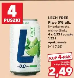 Kaufland Lech Free Piwo 0% alk. limonka-mięta, wiśnia-śliwka oferta