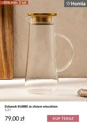 Dzbanek Kubbe ze złotym wieczkiem 1,3 l Homla