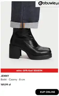 eobuwie Botki czarny 8 cm Jenny oferta