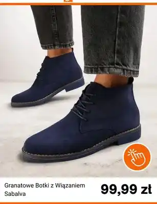 Born2be Granatowe botki z wiązaniem Sabalva oferta