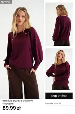 Top Secret Bordowa bluza z bufiastymi rękawami oferta