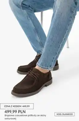 Ryłko Brązowe casualowe półbuty ze skóry welurowej oferta