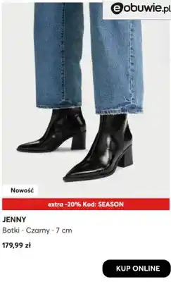 eobuwie Botki czarne 7 cm Jenny oferta
