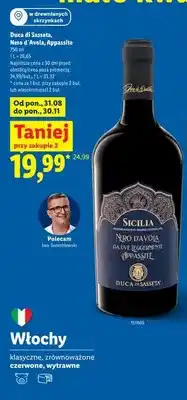 Lidl Wino czerwone Duca di Sasseta Nero d'Avola Appassite oferta