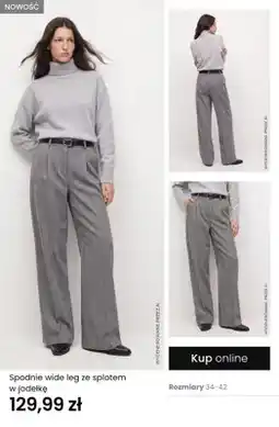 Top Secret Spodnie wide leg ze splotem w jodełkę oferta