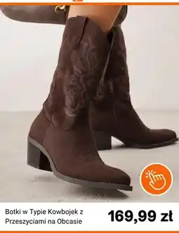 Born2be Botki w typie kowbojek z przeszyciami na obcasie oferta