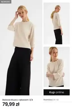 Top Secret Beżowa bluza z rękawem 3/4 oferta