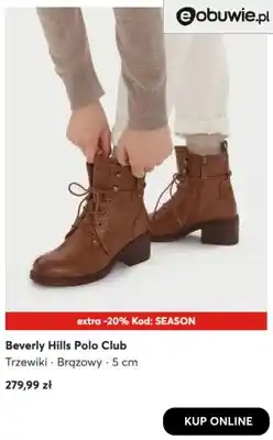 eobuwie Trzewiki brązowy 5 cm Beverly Hills Polo Club oferta