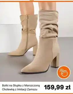 Born2be Botki na słupku z marszczoną cholewką z imitacji zamszu Born2be oferta