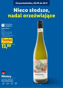 Lidl Wino białe półwytrawne Bacchus-Rivaner oferta