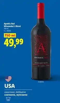 Lidl Wino czerwone Apothic Red Winemaker's Blend oferta