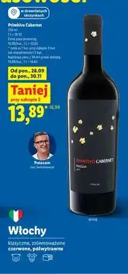 Lidl Wino czerwone Primitivo Cabernet oferta