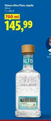Lidl Tequila Olmeca Altos Plata oferta