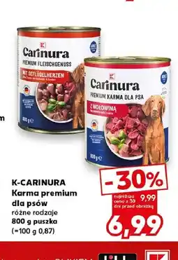 Kaufland Karma premium dla psów z sercami drobiowymi K-Carinura oferta