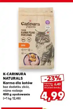 Kaufland Karma dla kotów bez dodatku zbóż K-Carinura Naturals oferta