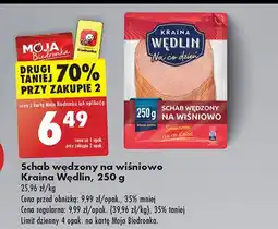 Biedronka Schab wędzony na wiśniowo w plastrach 1 SZT 250 G oferta
