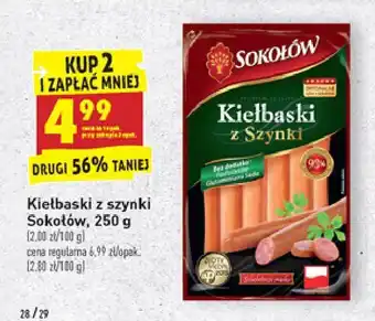 Biedronka Kiełbaski z szynki 1 SZT 250 G oferta