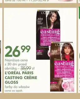 SuperPharm Farba do włosów L'Oréal Paris Casting Crème Gloss 300 Ciemny Brąz oferta