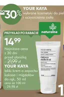 SuperPharm Lekki krem o zapachu kokosa i migdałów do rąk Your Kaya oferta