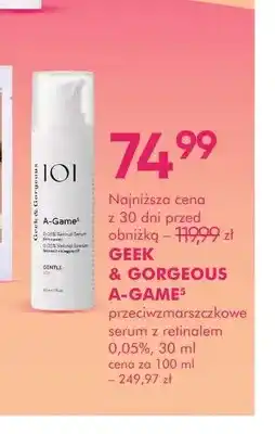 SuperPharm Przeciwzmarszczkowe serum z retinalem 0,05% Geek & Gorgeous A-Game5 oferta