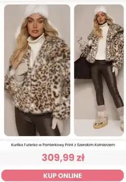 Renee Kurtka futerko w panterkowy print z szerokim kołnierzem Reneé oferta