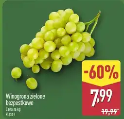 ALDI Winogrona zielone bezpestkowe oferta