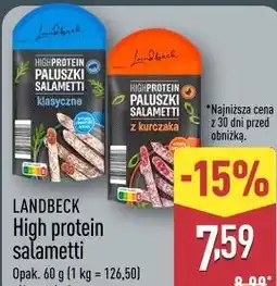 ALDI Landbeck High protein salametti oferta