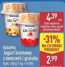 ALDI BAKOMA Jogurt kremowy z owocami i granolą oferta