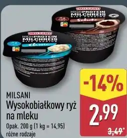 ALDI MILSANI Wysokobiałkowy ryż na mleku oferta