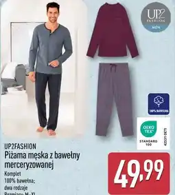 ALDI UP2FASHION Piżama męska z bawełny merceryzowanej oferta