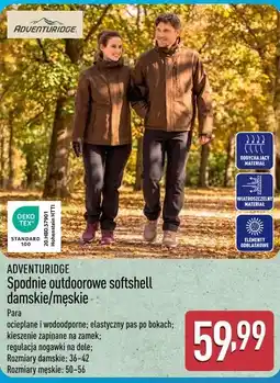 ALDI Adventuridge Spodnie outdoorowe softshell damskie/męskie oferta