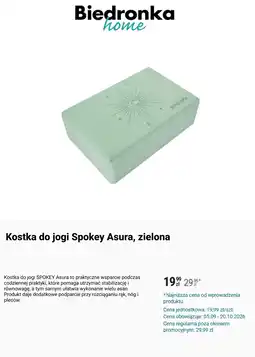 Biedronka Kostka do jogi Spokey Asura, zielona oferta