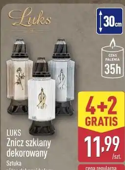 ALDI LUKS Znicz szklany dekorowany oferta