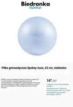 Biedronka Piłka gimnastyczna Spokey Aura, 22 cm, niebieska oferta