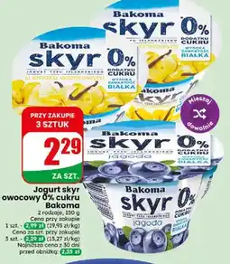 Dino Jogurt skyr o smaku waniliowym cukru Bakoma 0% oferta