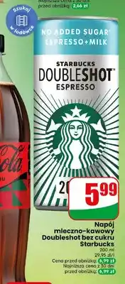 Dino Napój mleczno-kawowy Doubleshot bez cukru Starbucks oferta
