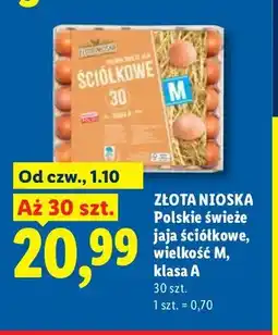 Lidl Jajka kurze Polskie świeże ściółkowe wielkość M Złota Nioska oferta