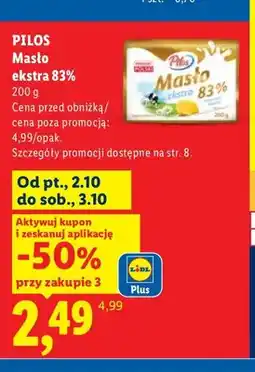 Lidl Masło ekstra Pilos 83% oferta