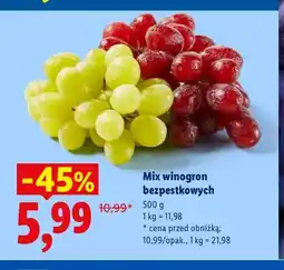 Lidl Mix winogron bezpestkowych Ryneczek Lidla oferta