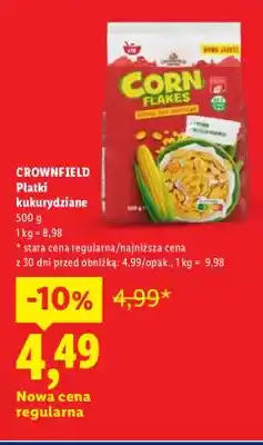 Lidl Płatki kukurydziane Crownfield oferta