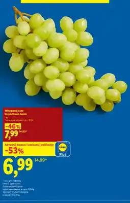 Lidl Winogrona jasne bezpestkowe luzem oferta